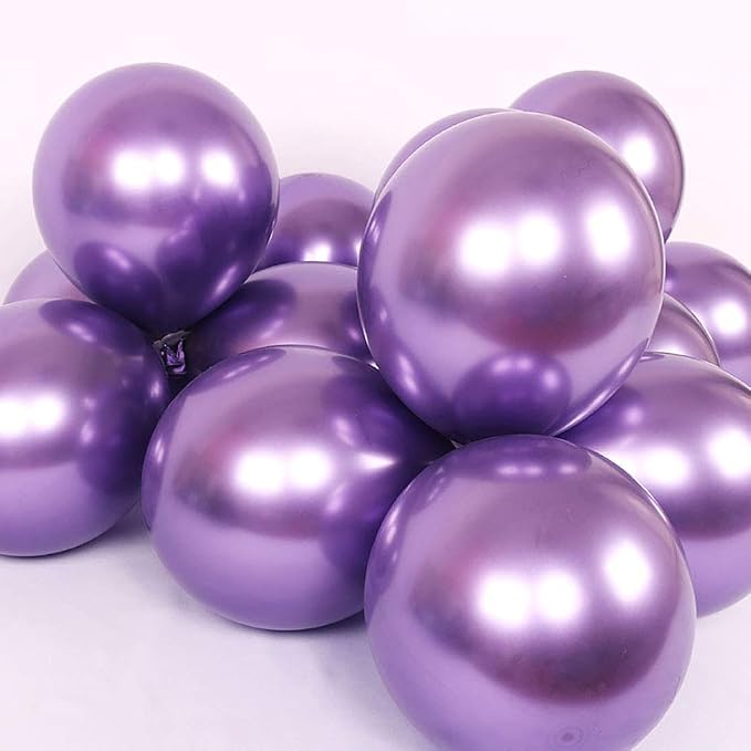 12 Inch Metallic Purple Balloons, Baby Shower, Graduate Party Decorations - Image 3