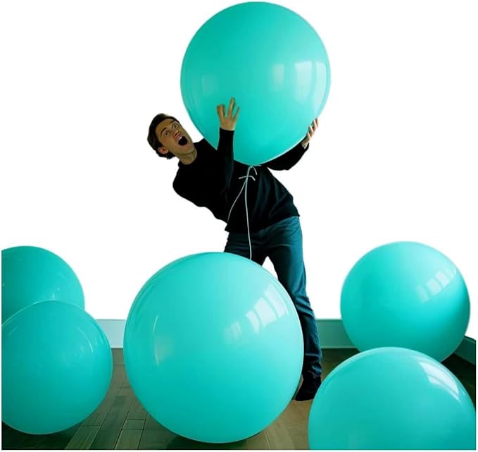 30 Pack Teal Balloons 36 inch Turquoise Latex Giant Balloons - Image 3