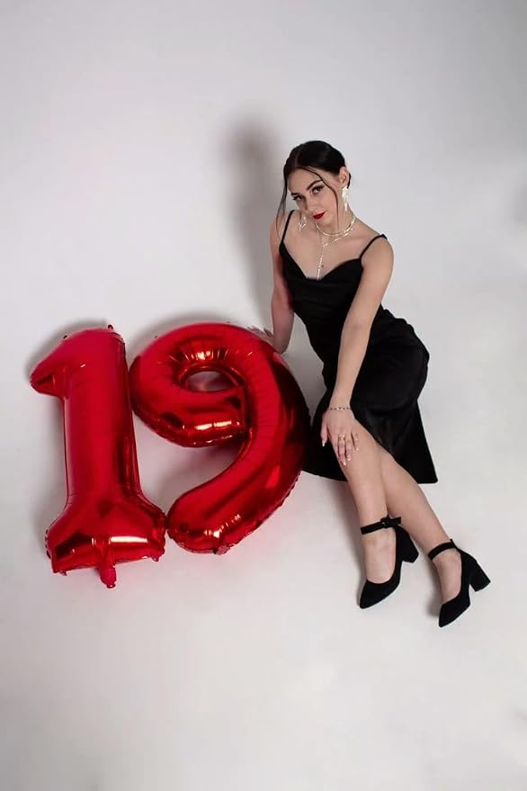 Numbers 18 Balloon 40Inch Red Balloons - Image 2