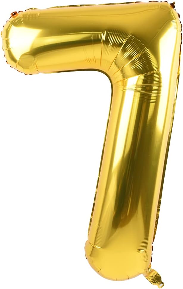 TONIFUL 40 Inch Gold Number 7 Balloons Large Foil 7th Birthday Decorations | by TONIFUL