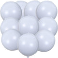 10 Pcs 22 Inch White Mylar Balloons, Large 4D Giant Round Foil Balloon Big by KALOR