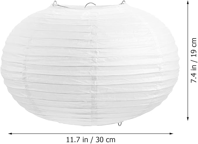 DOITOOL Round White Paper Lanterns 12 inch, Decorative Chinese/Japanese Hanging - Image 4
