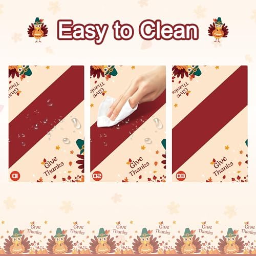 Thanksgiving Tablecloth,2 Pack Disposable Plastic Tablecloths for Rectangle Tables 54"x108",Thanksgiving Decorations,Turkey Table Cloths for Home,Dinner,Give Thanks Table Cover for Picnic,Birthday - Image 3