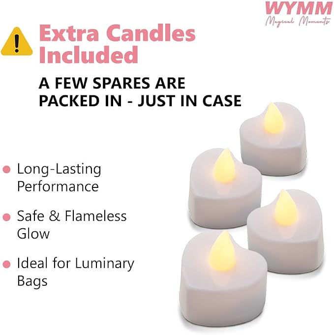 WYMM Happy Valentines Day Light Up Letters, Tea Lights & Rose Petals | luminary - Image 3