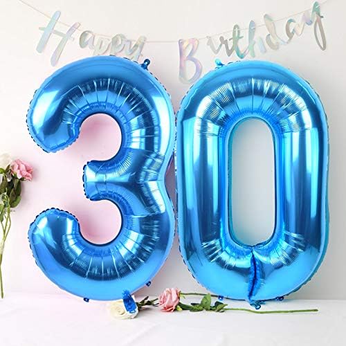 TONIFUL 40 Inch Blue Number 10 Balloon Large Foil 10th Birthday Decorations | - Image 3