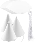 WEOXPR White Paper Party Hats for Birthday, Decorative Bulk Cone Hat for Adults by WEOXPR