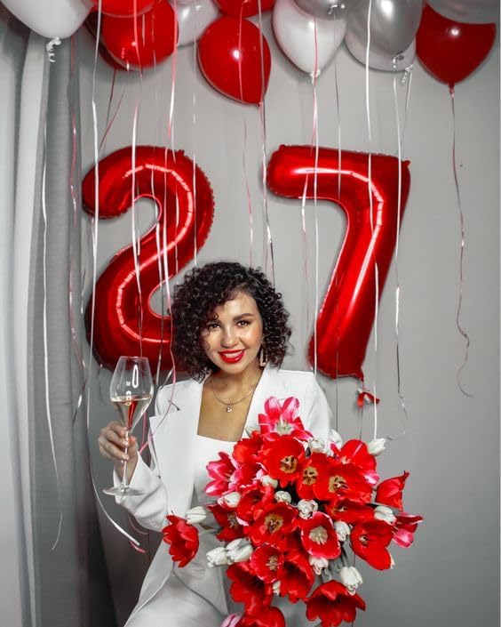 Red Number 7 Balloon 40 Inch, 7th Birthday Party Decorations Men Women | Foil - Image 4