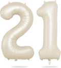 Biapian 40 Inch Cream Number 21 Balloon, 21st Birthday Balloons, Big Digital 21 by BIAPIAN