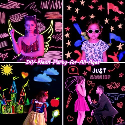 Mega-L Glow in the Dark Party Supplies, Neon DIY Backdrop, 5.2 x 6.8 Ft - Image 6