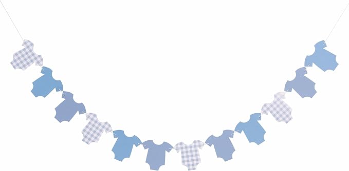 Blue Bodysuit Banner, Baby Shower Decoration | Girl Boy Baby Shower Decor - Image 3