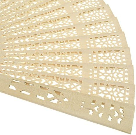Sandalwood Hand Fans Set of 50 Folding Wedding Favor Gifts abanicos | Wooden - Image 6