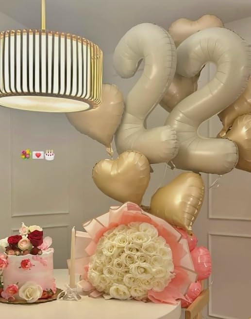 40 Inch Cream White Large Number 4 Birthday Balloon, Giant Number Four 14 24 34 - Image 5