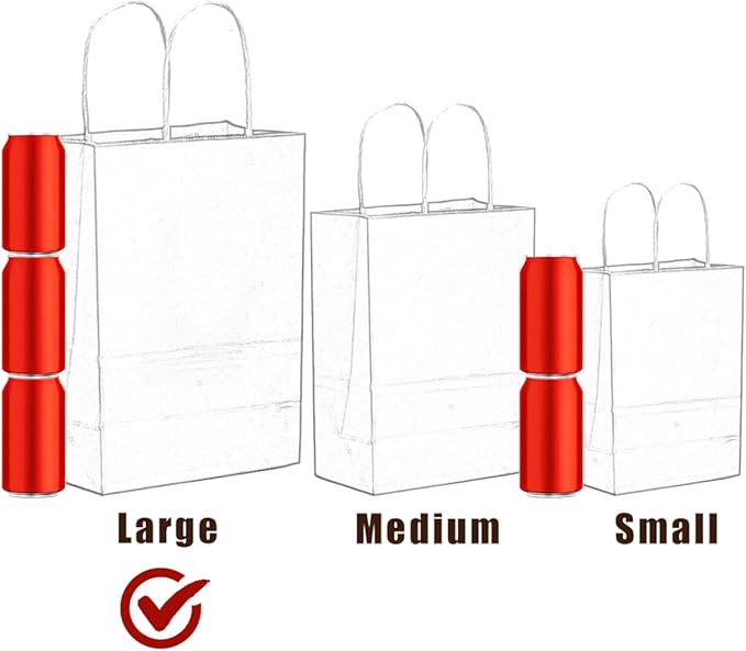 qiqee 50-Packs Red Paper Gift Bags with Handles Bulk 13"x10.3"x4.6" Large Size Party Favor Bags Multiple Uses