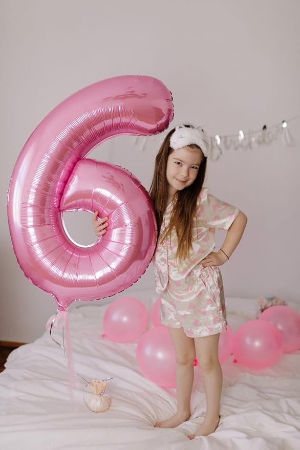 Number 5 Balloon 40 Inch Pearl Pink Balloon - Image 3