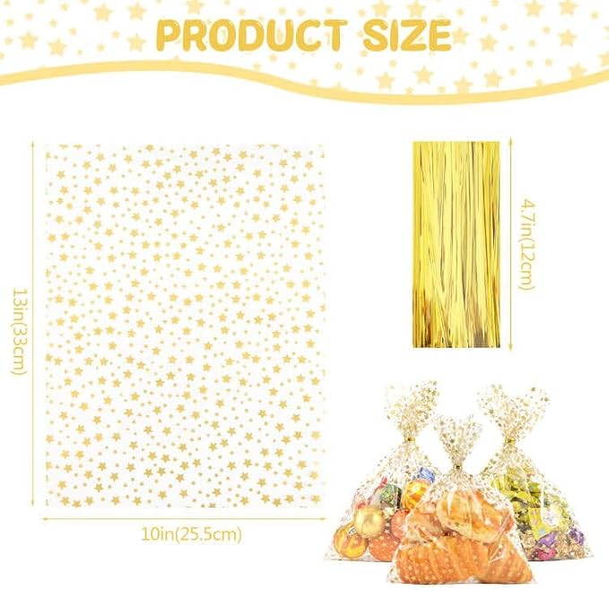 COQOFA 10"X 13" Gift Wrap Cellophane Treat Bags - Image 2