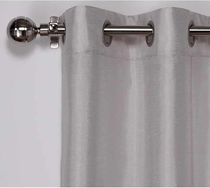 EXCLUSIVE HOME Chateau Striped Faux Silk Grommet Top Curtain Panel Pair - Image 3
