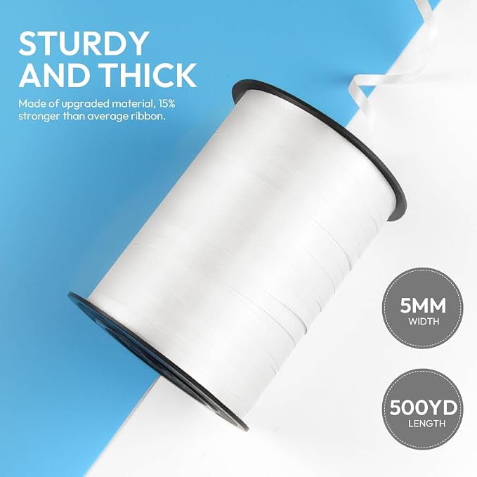 500 Yards Curling Ribbon for Gift Wrapping, 3/16" Balloon String for Christmas - Image 2