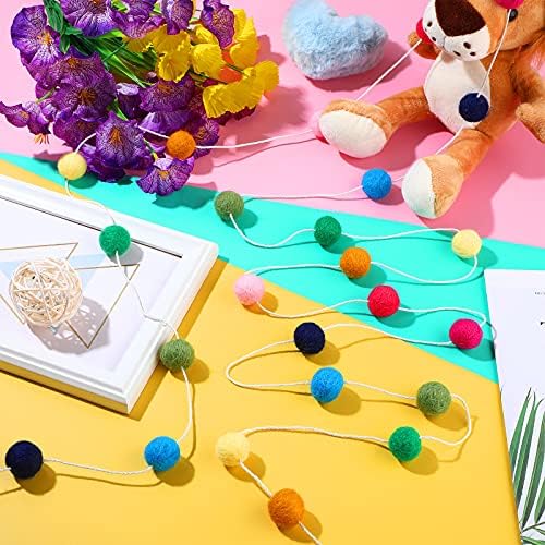 Irenare 9.8ft Pom Pom Garland for Classroom Bulletin Board | Felt, Colorful - Image 5
