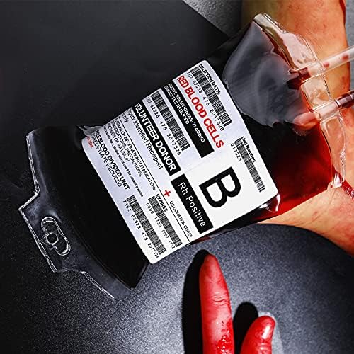 Meowtastic Blood Bags for Halloween Party Decorations - Reusable Halloween Blood Bag Drink Pouches with Syringe, IV Bags, Vampire Nurse Graduation Decoration Supplies - Pack of 50 - Image 2