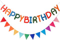 Rainbow Happy Birthday Banner Triangle Garland Colorful Theme Boys Girls by BIEUFBJI