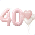 Pink 40 Balloon Number Pastel Pink 40th Birthday Party Decorations by Unknown