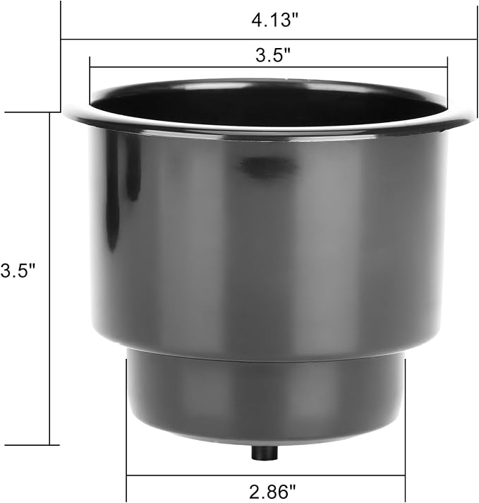 Amarine-Made Black Recessed Drop in Plastic Cup Drink Can Holder - Image 2