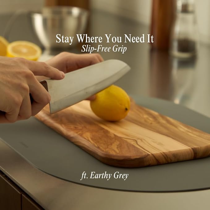 Grey Oval Silicone Placemats Set of 4 – Heat Resistant, Waterproof - Image 8