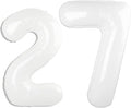 40 Inch White Number 27 Balloons Foil Digital Helium Number Balloons by Kelfuoya