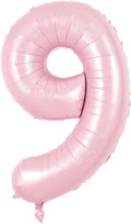 TONIFUL 40 Inch Pastel Pink Number 9 Balloons Large Foil 9th Birthday Decor | by TONIFUL