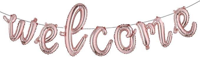 16 inch multicolor Welcome Balloon Banner Balloons Foil Letter Balloon by RUIANSI