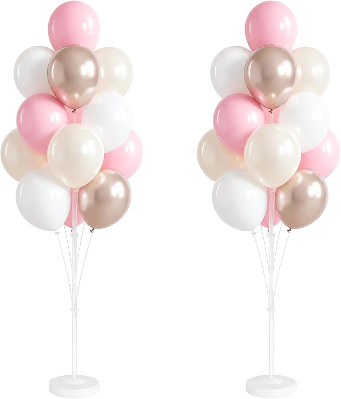 2 Set Pastel Gold Balloon Column Adjustable Kit by Tosuced