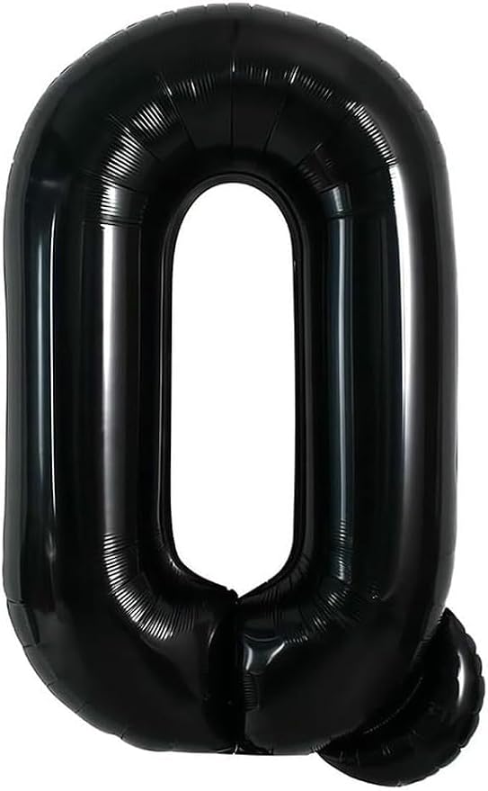 40 Inch Black Letter Q Foil Balloon, Large Jumbo Mylar Helium Alphabet Balloon - Image 2