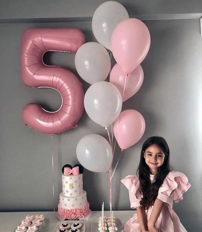 Pearl Pink Number 0 Balloon 40 Inch - Image 2