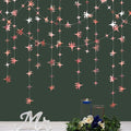 Glitter Rose Gold Four-Angle Star Paper Garland Banner Décor 40 Feet Twinkle by Yilzo