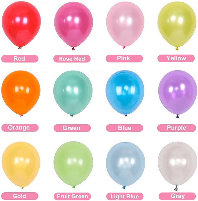 500 Pcs Balloons Assorted Colors, Rainbow Birthday Balloons Bulk Pack of Strong - Image 4