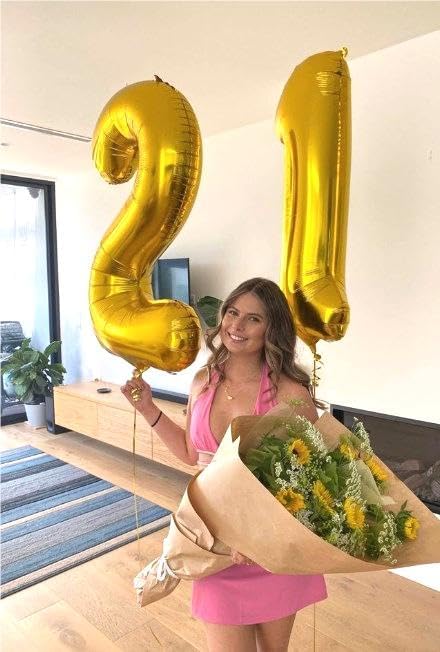 Gold Foil Number 28 82 Balloon 40 Inch, Helium Mylar 28 82 Numbers Birthday - Image 6