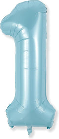Light Blue 1 Balloon Number for 1st Birthday, 40 Inch Large Number Foil Balloons by Isndare
