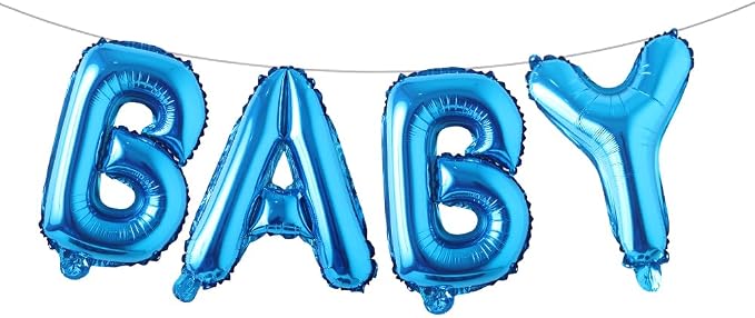 16 Inch Baby Letter Balloons Multicolor Foil Balloons BABY Balloons, Baby Shower by RUIANSI