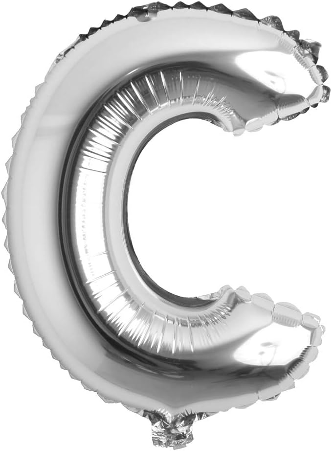 16" inch Single Silver Alphabet Letter number Balloons Aluminum Hanging Foil by REIANS
