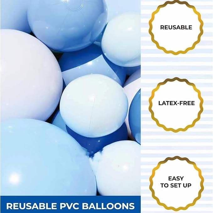 Reusable Inflatable Balloon Garland Arch Kit, 18ft 3/7 PCS Linked Pvc Balloons - Image 3