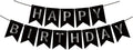 ZHENGYE Black Happy Birthday Banner by ZHENGYE