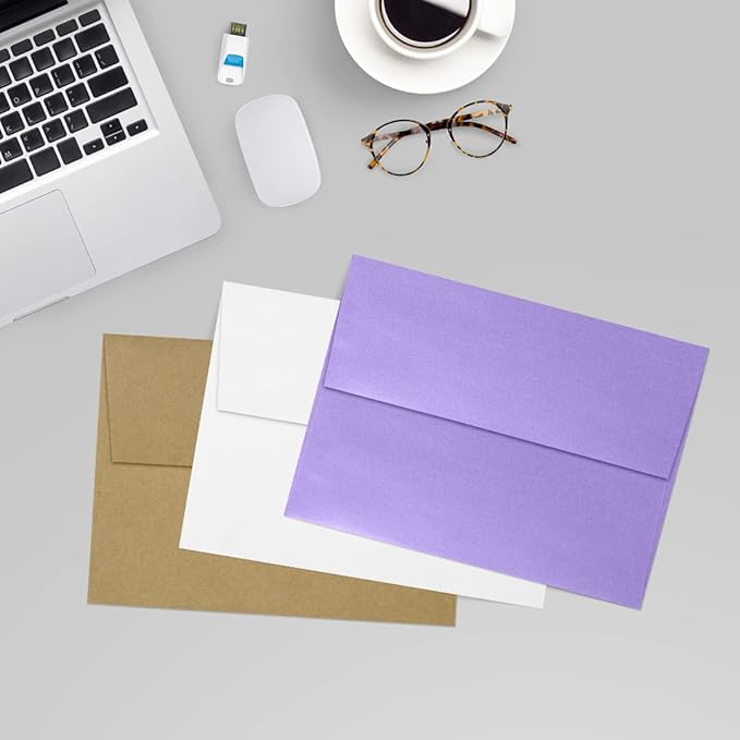 LUXPaper A7 Invitation Envelopes | Peel & Press | 5 1/4" x 7 1/4" | Amethyst Metallic | 80lb. Text | 500 Qty