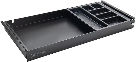Perfect Posture Max Under Desk Storage Drawer – Large Desk Drawer with Lock for Regular & Sit-Stand Standing Desks, Black (25” x 13”)