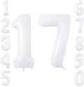 White Number 17 Balloon 40 Inch, Large White Foil Balloons by Unknown