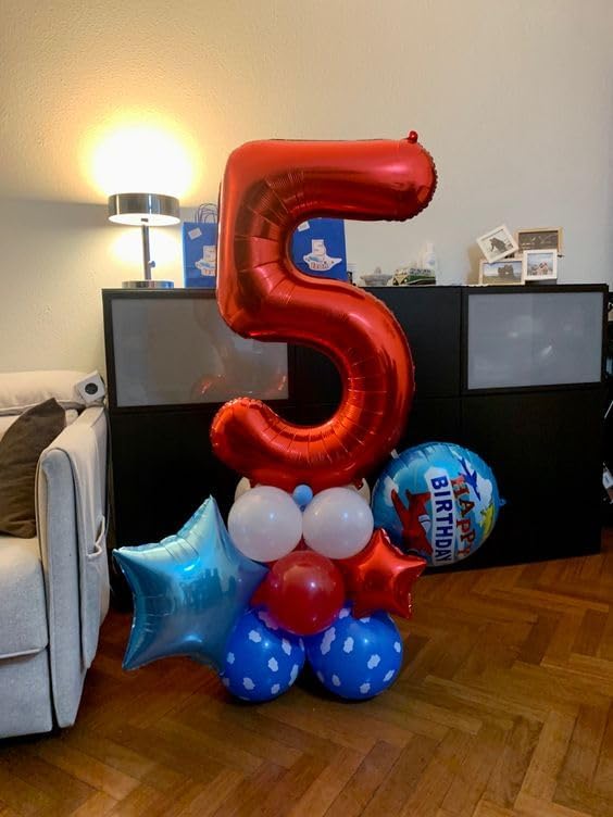 Red 13 Balloon - Number Balloon 40 Inch, 13th Red Birthday Decorations | Large - Image 2