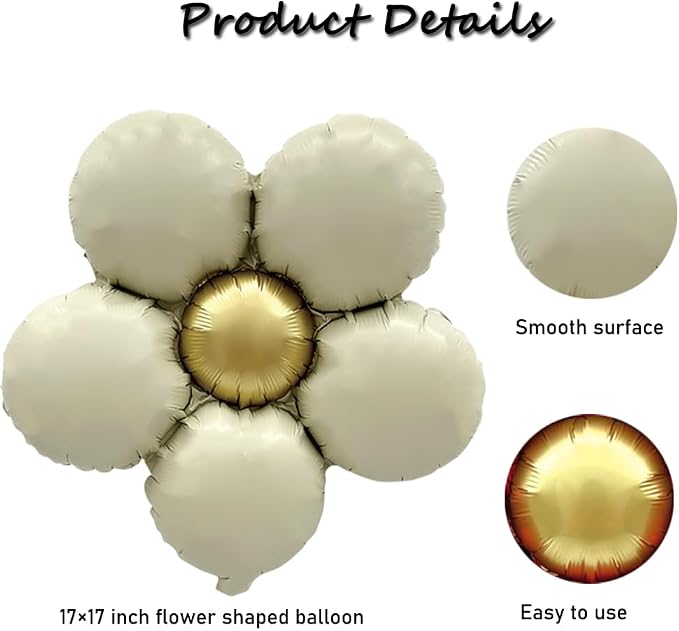 Daisy Balloons Birthday Party Decorations Apricot Flower Daisy Balloon Kit - Image 3