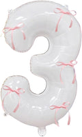 32 Inch White Number Foil Balloon by Tsangbaby