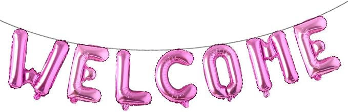 16 inch multicolor Welcome Balloon Banner Balloons Foil Letter Balloon by RUIANSI