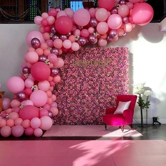Pink Balloon Arch Kit, Different Size Balloons - Image 5