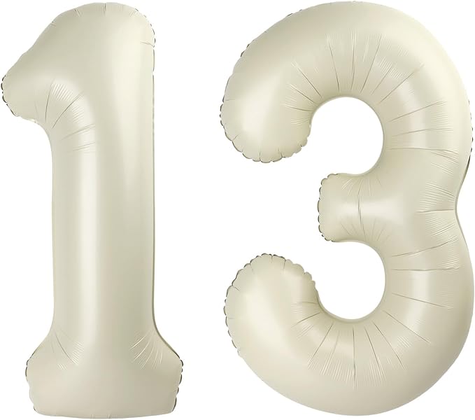 Numbers 12 Balloon 40Inch Cream Balloons by Argthjy